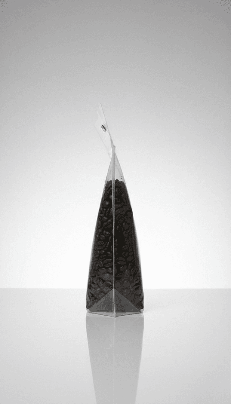 Angled close-up highlighting the earthy surface of Commercial Roast beans.